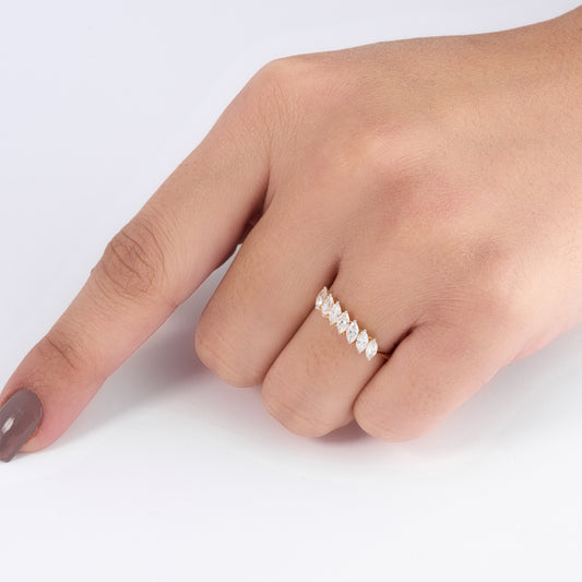 Marquise Diamond Half Eternity Ring