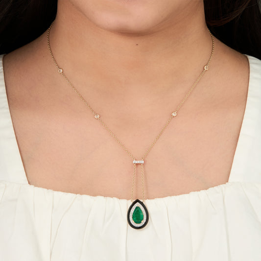 Emerald Drop Pendant Necklace