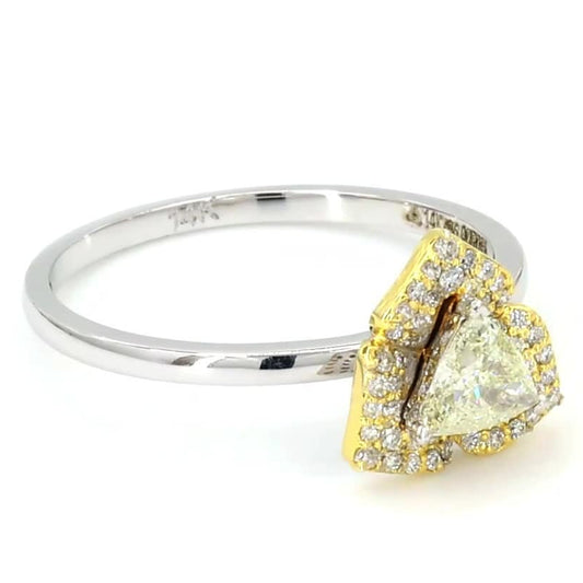 Trillion Cut Halo Diamond Ring