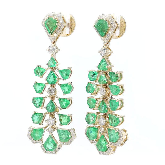 Emerald Diamond Drop Earrings