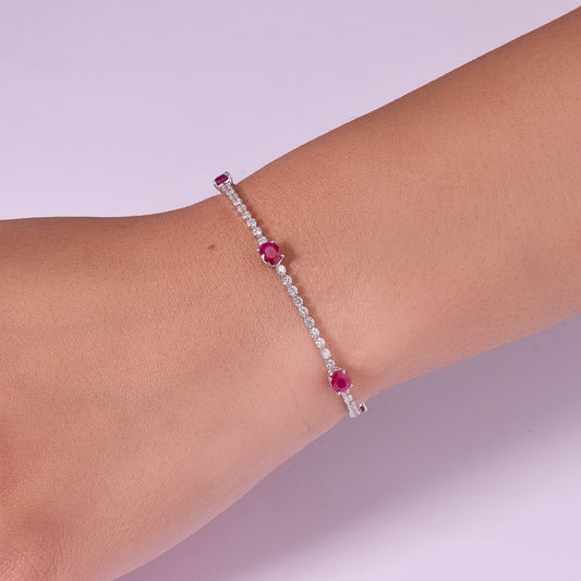 Ruby Diamond Tennis Bracelet