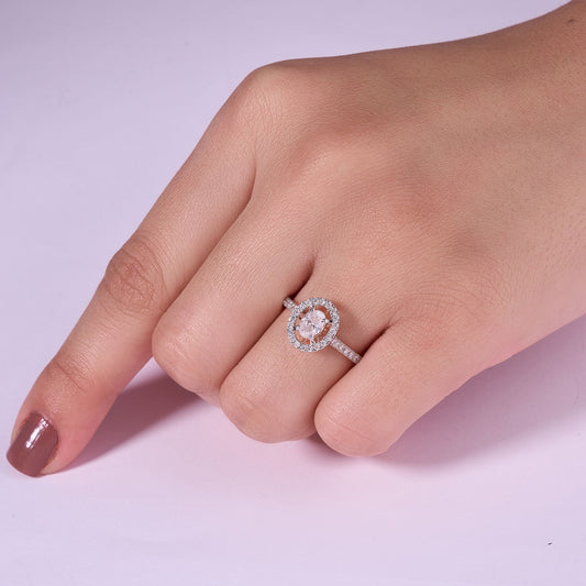Halo Oval Diamond Engagement Ring