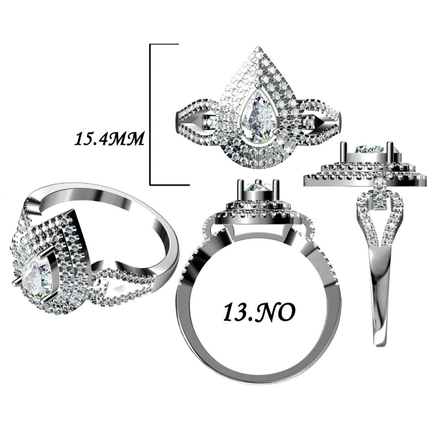 Pear Shape Halo Diamond Ring