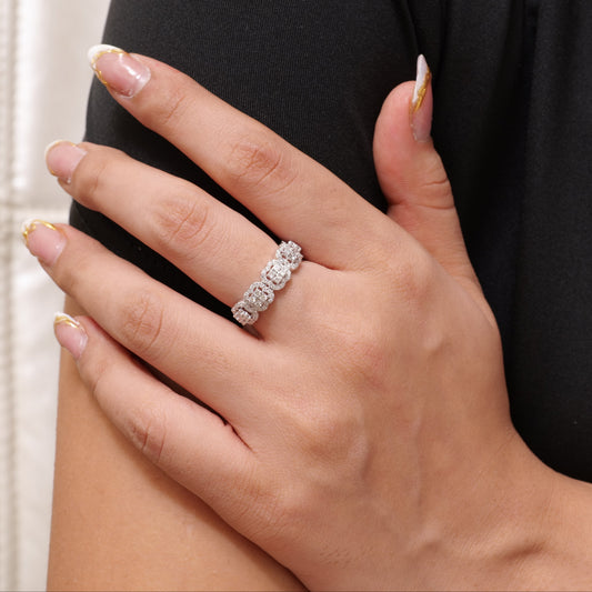 Cluster Diamond Band Ring