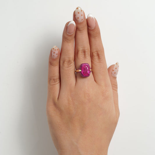 Natural Oval Ruby Gemstone Ring