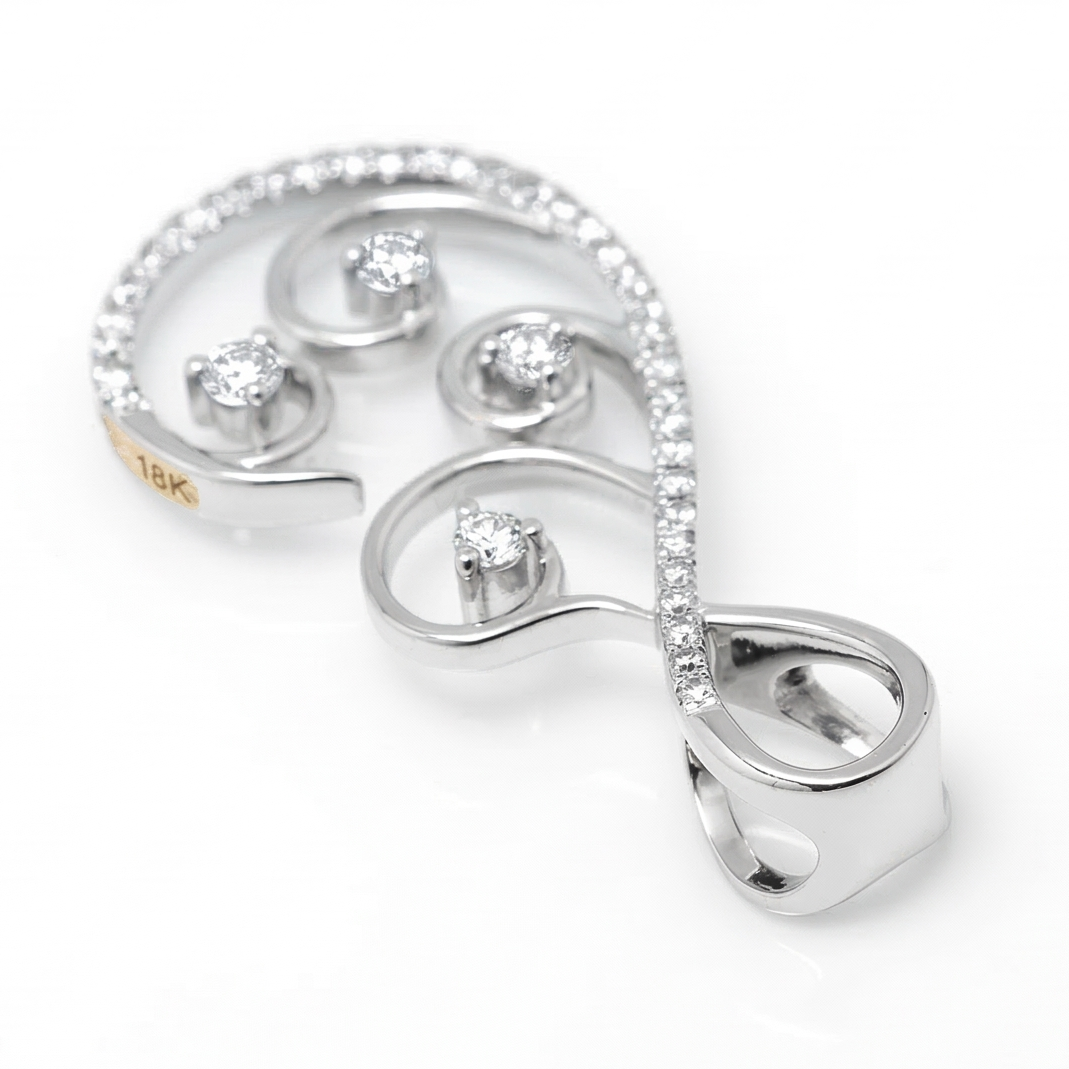 Floral Vine Natural Diamond Pendant