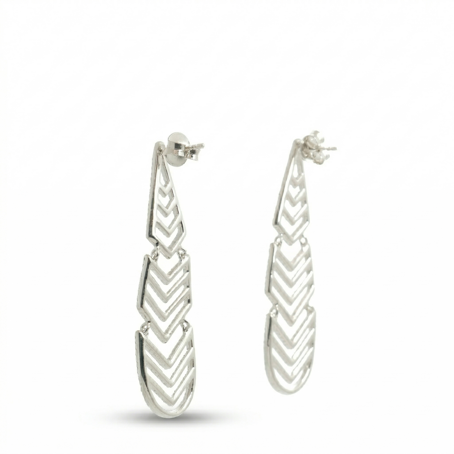 Geometric Chandelier Natural Diamond Earrings