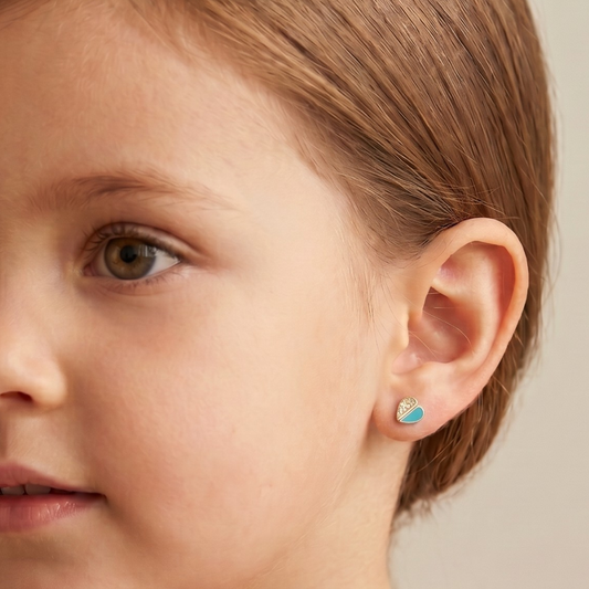 Heart Diamond Kids Earrings