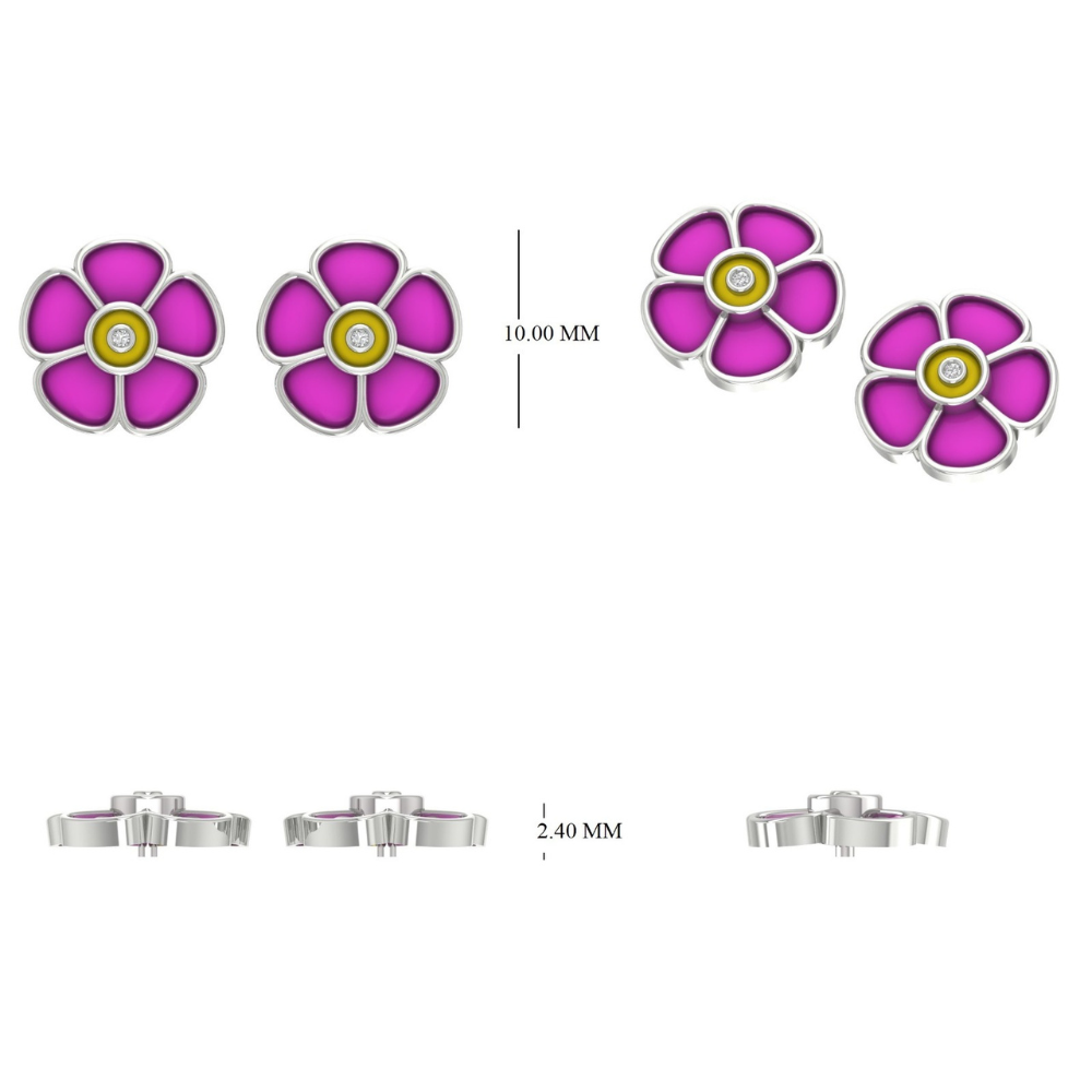 Kids Flower Diamond Earrings