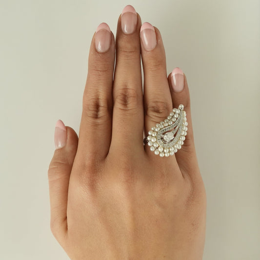 Pearl Diamond Ring