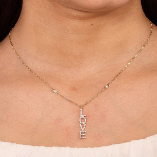 Diamond LOVE Pendant Necklace