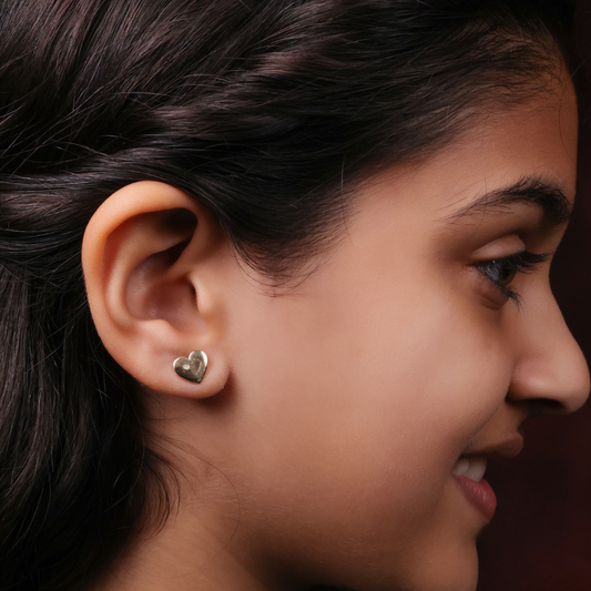 Kids Heart Diamond Stud Earrings