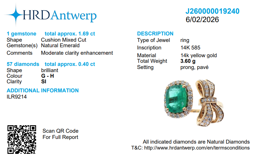 Emerald Diamond Bow Ring