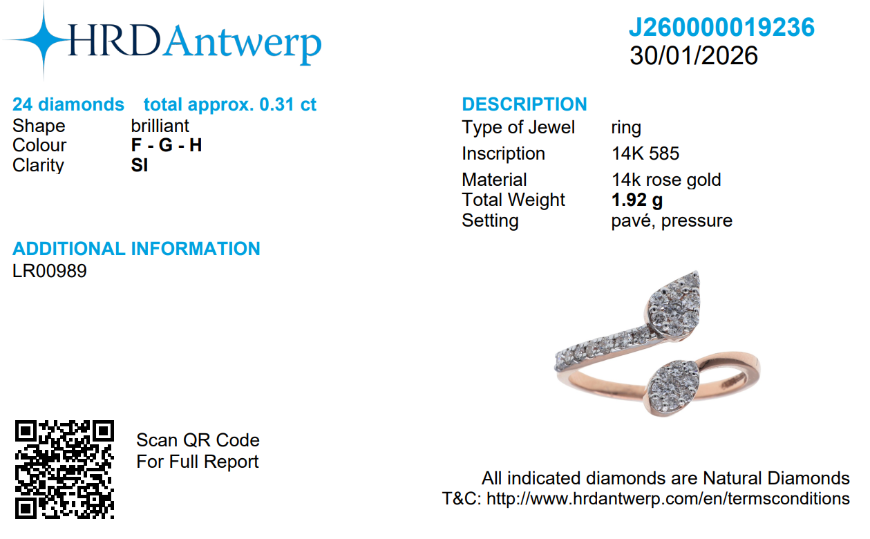 Pear Diamond Open Ring