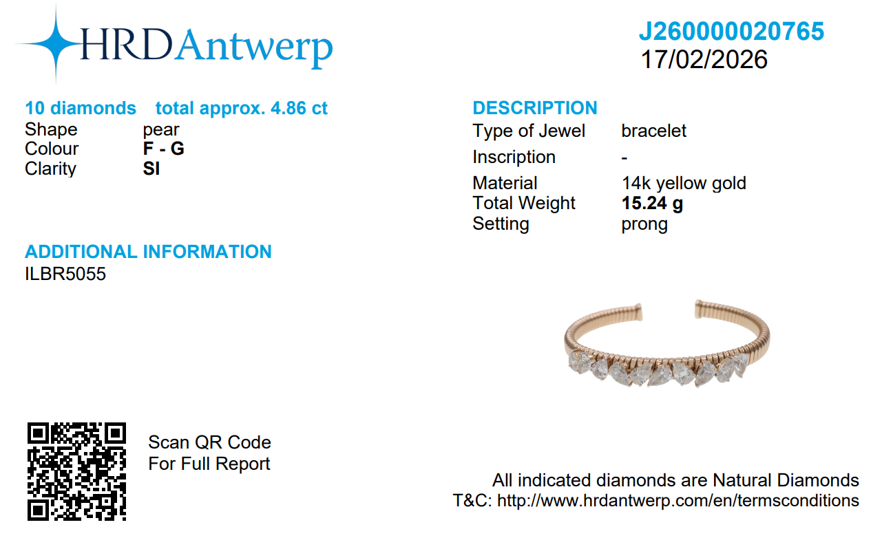 Pear Shape Diamond Cuff Bracelet