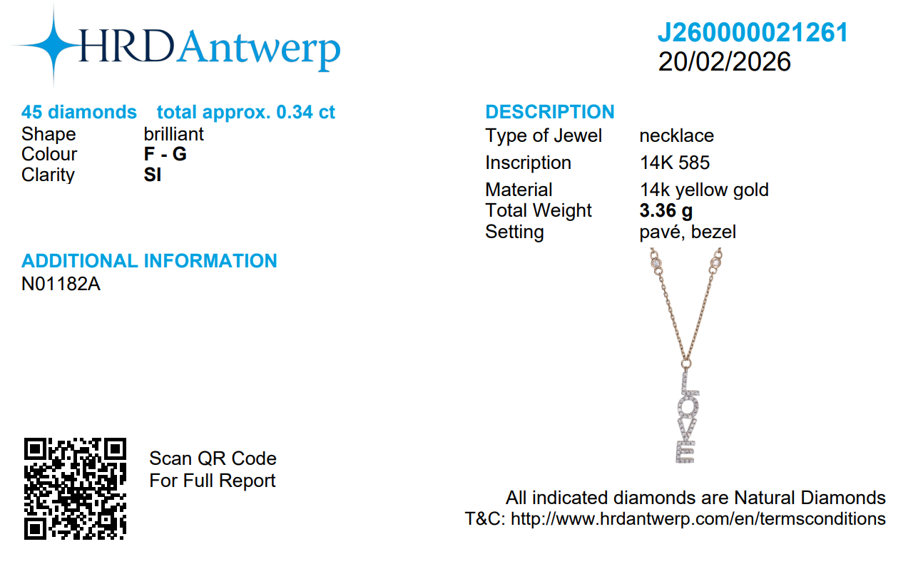 Diamond LOVE Pendant Necklace
