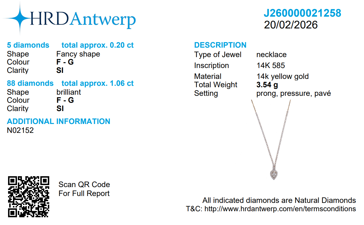 Pear Shape Diamond Drop Necklace