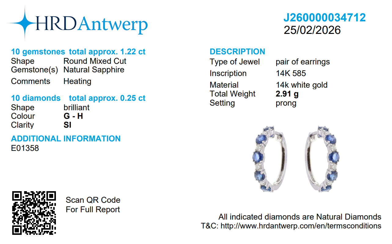 Blue Sapphire Diamond Huggie Earrings