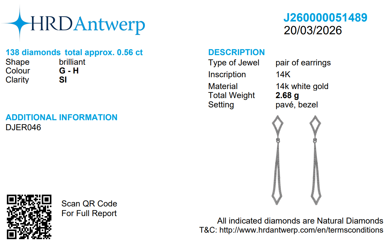 Geometric Drop Natural Diamond Earrings