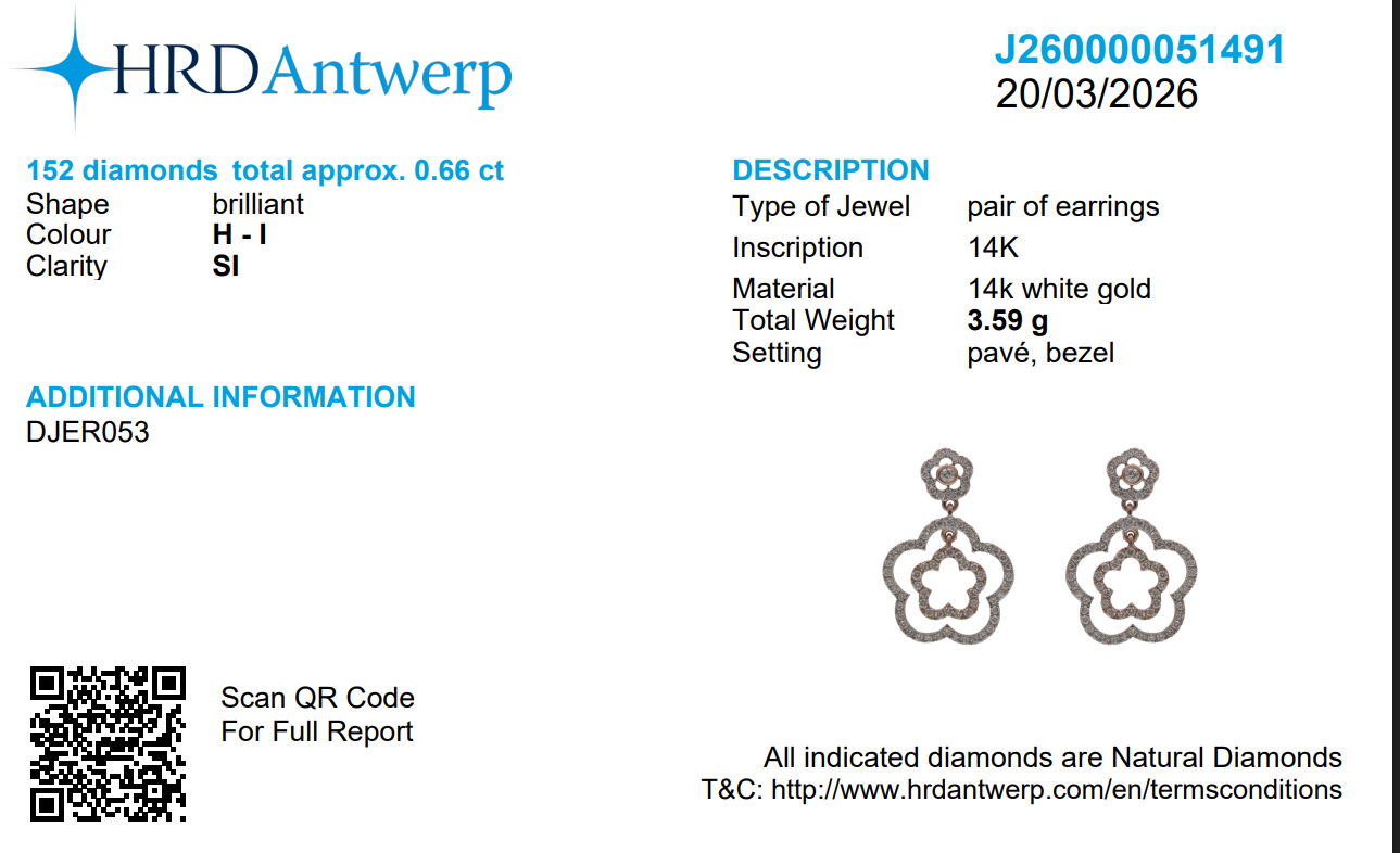 Double Flower Natural Diamond Drop Earrings