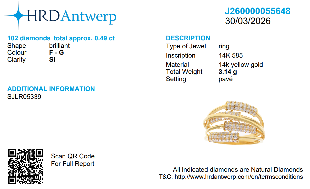 Wide Multi Band Natural Diamond Ring