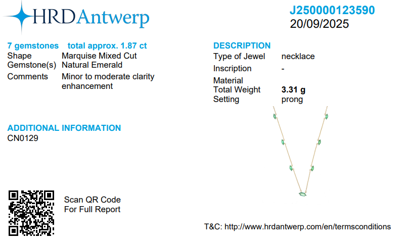 Natural Marquise Cut Emerald Gemstone Station Necklace