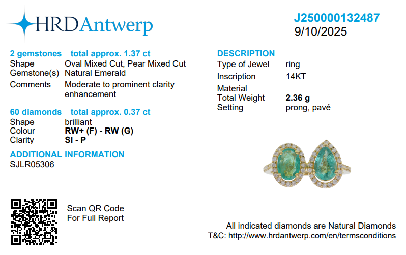 Dual Emerald Halo Ring