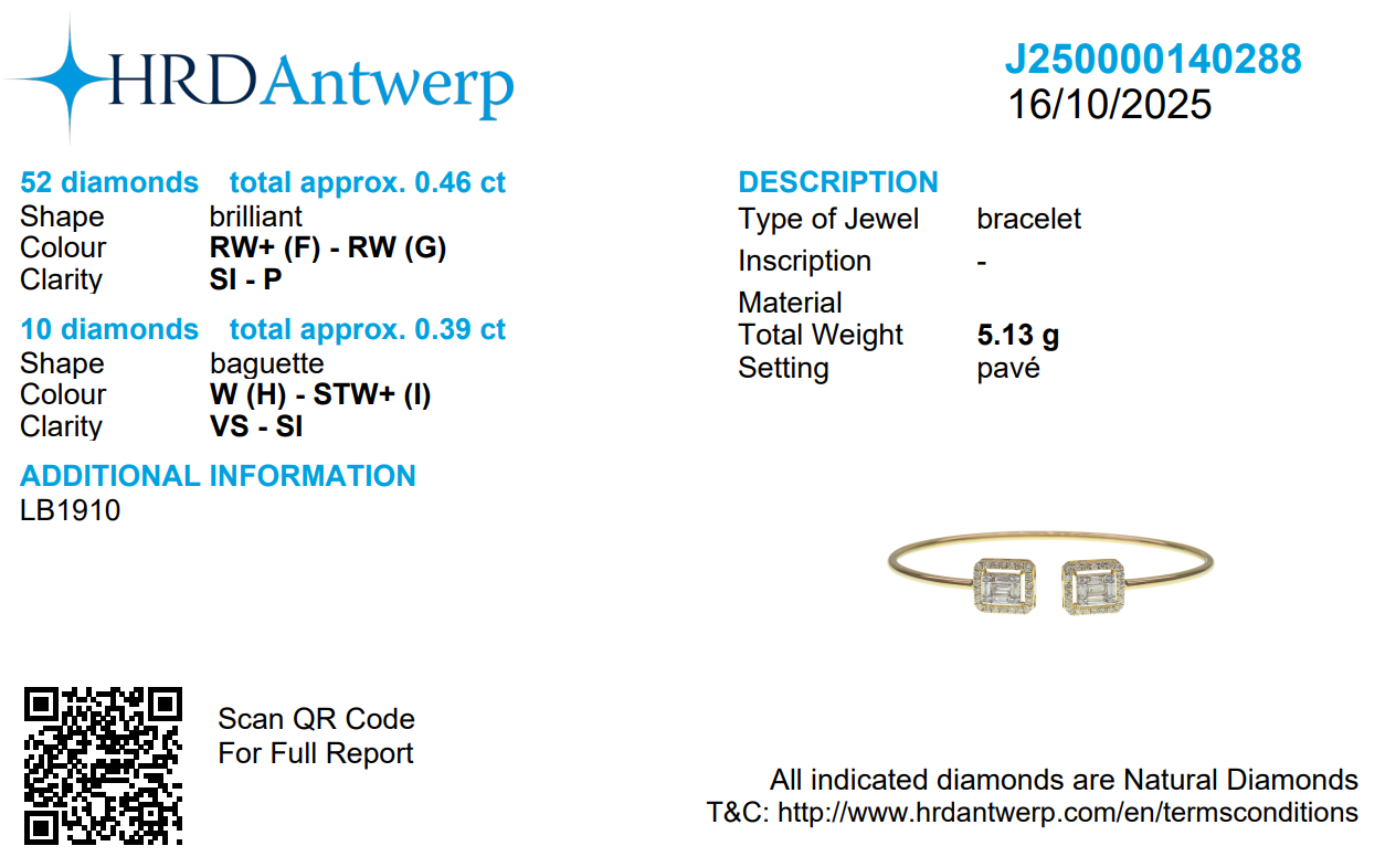 Baguette Diamond Open Cuff Bracelet