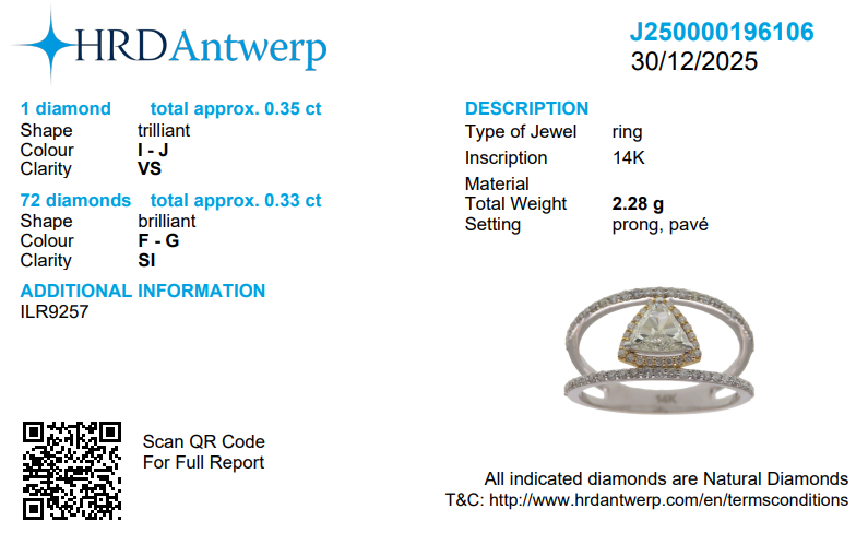Trillion Cut Diamond Solitaire Ring