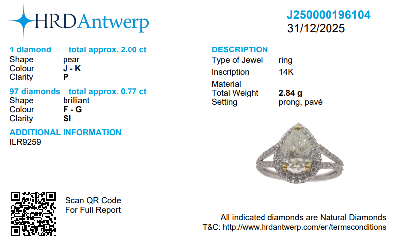 Pear Cut Diamond Solitaire Ring