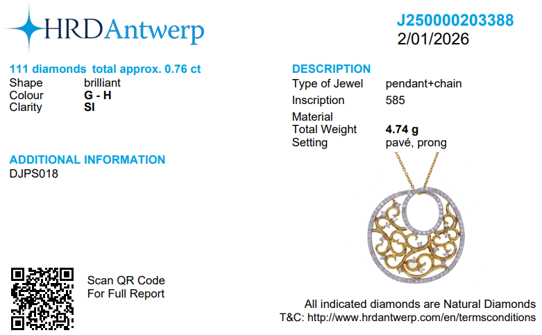 Filigree Circle Natural Diamond Pendant Necklace