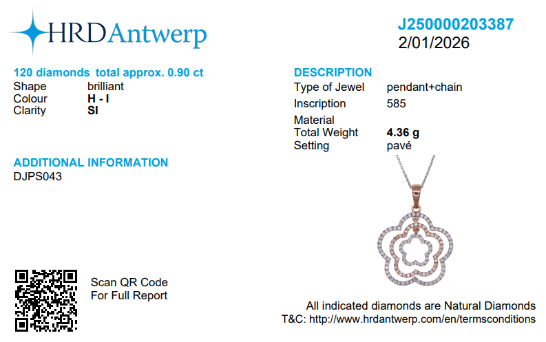 Layered Floral Diamond Pendant Necklace