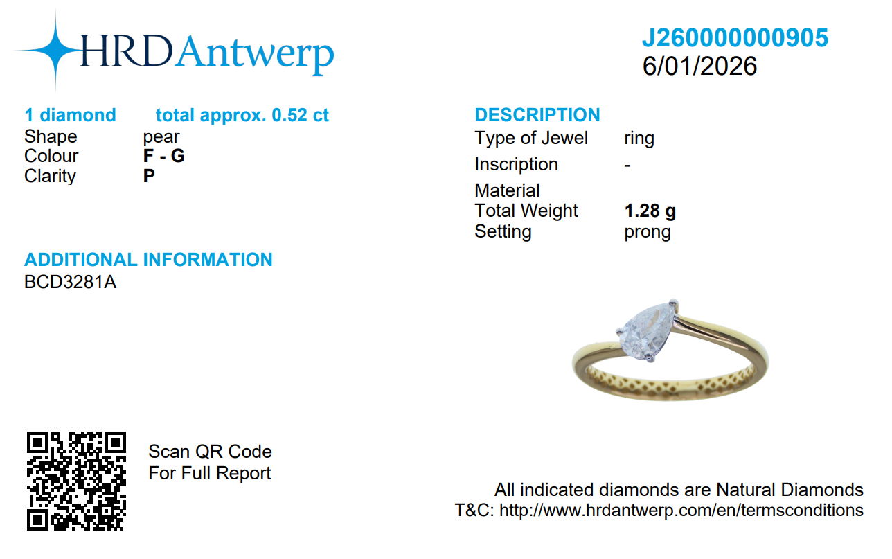 Pear Cut Diamond Ring