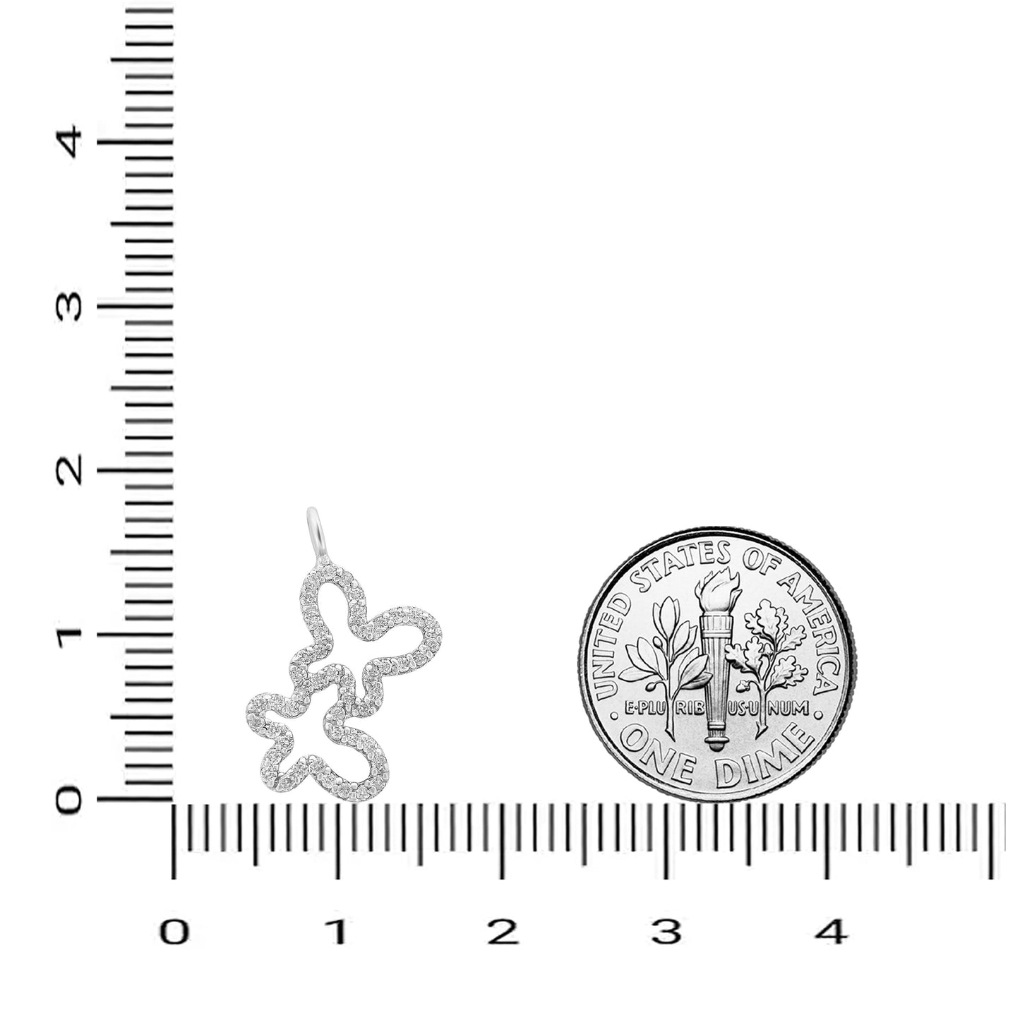 Butterfly Charm Natural Diamond Stacking Pendant