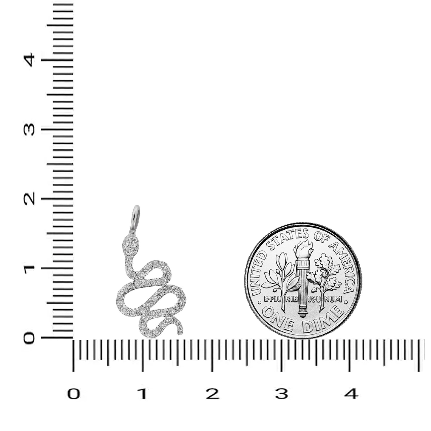 Snake Diamond Charm Pendant