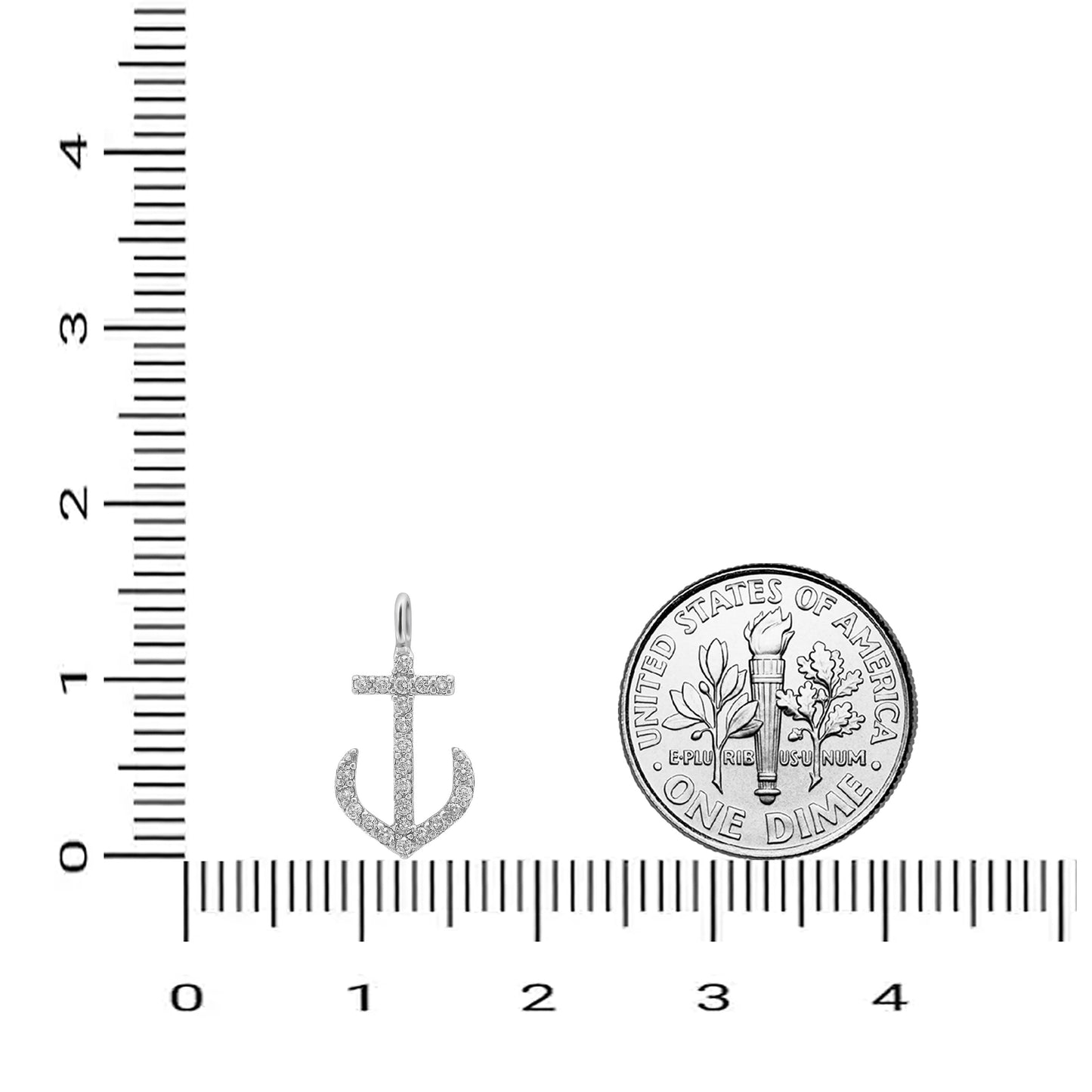 Anchor Natural Diamond Pendant Charm