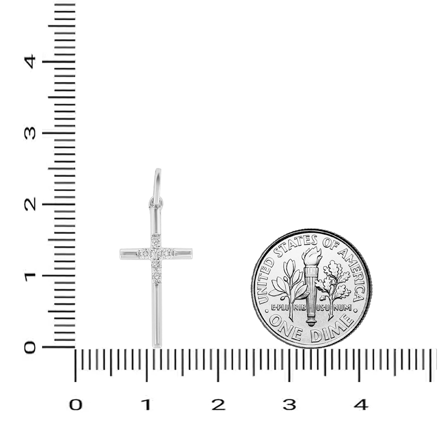 Cross Natural Diamond Baptism Pendant