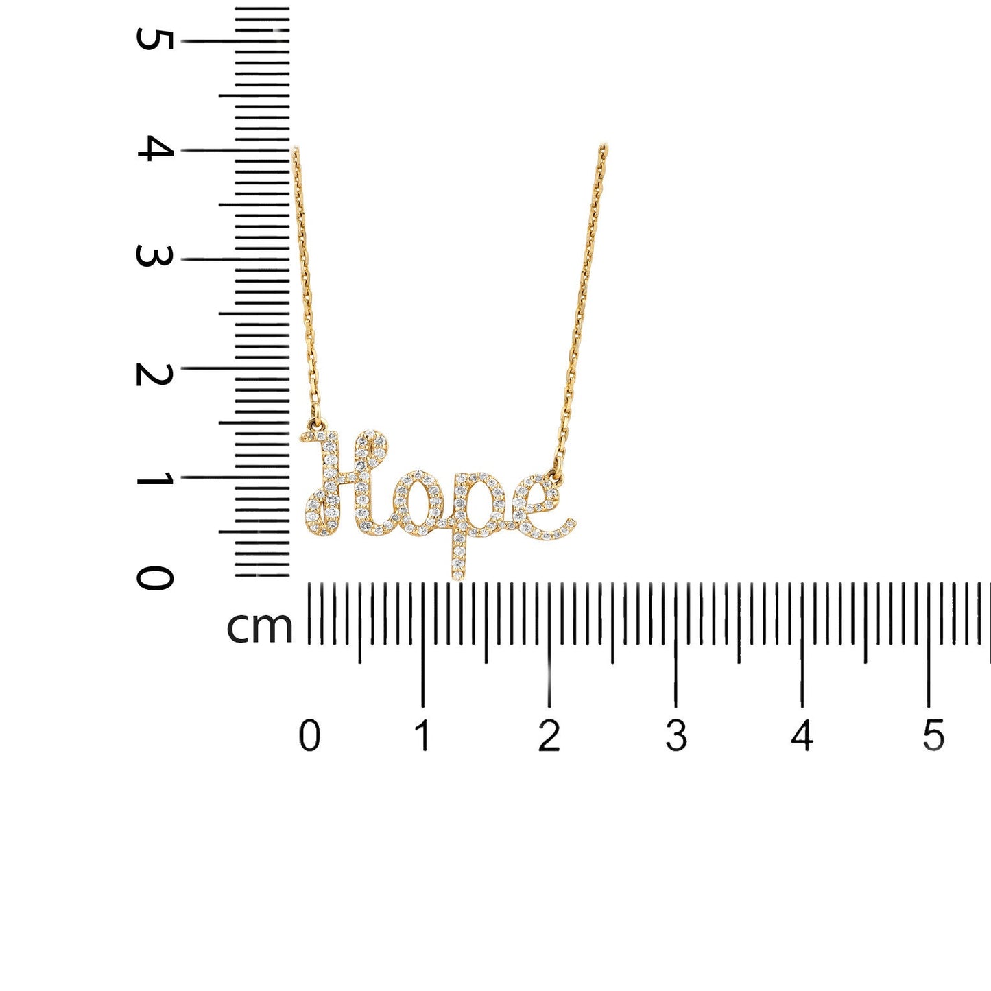 Hope Word Diamond Pendant Necklace
