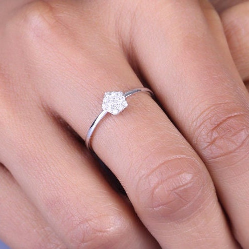 Pentagon Diamond Ring