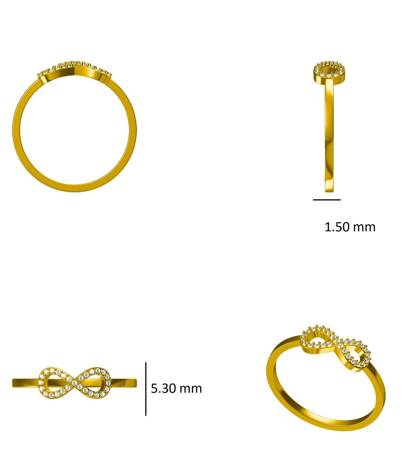 Criss Cross Infinity Diamond Ring