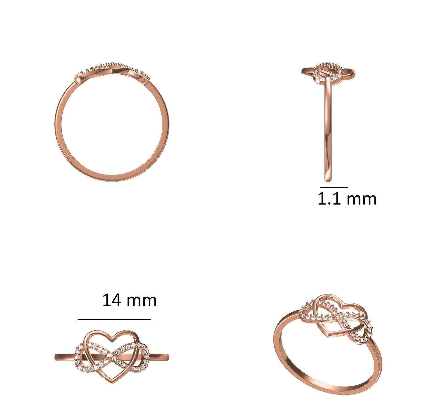 Infinity Heart Diamond Ring