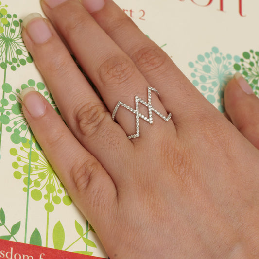 Criss Cross Natural Diamond Ring