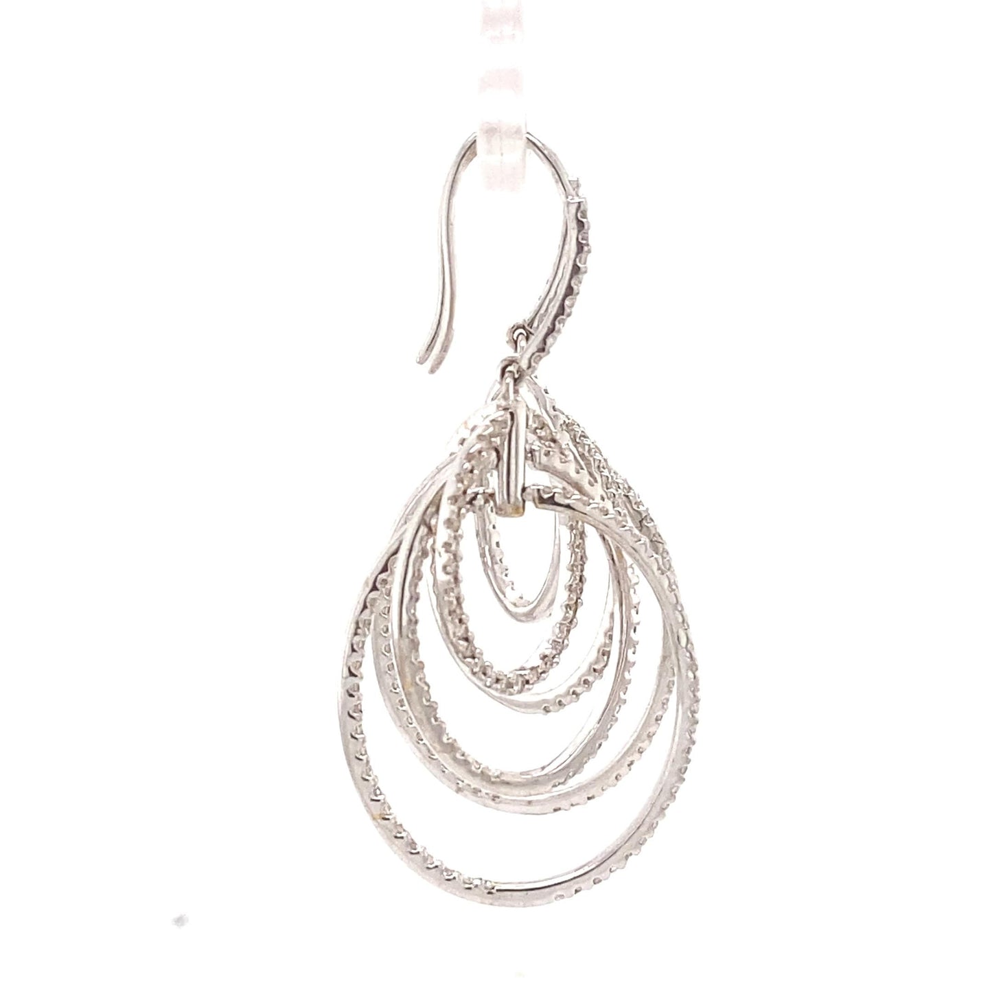 Triple Hoop Diamond Dangle Earrings