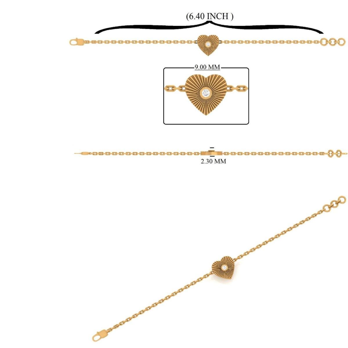 Heart Medallion Diamond Bracelet
