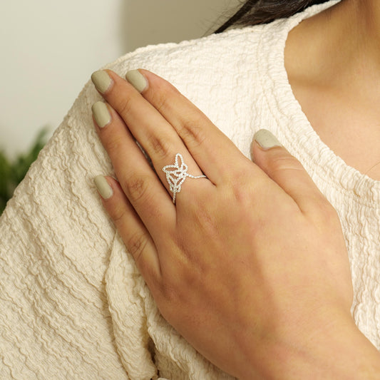 Double Butterfly Minimalist Ring