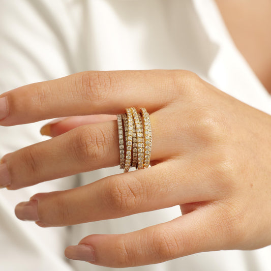 Multi-Layer Natural Diamond Wrap Ring