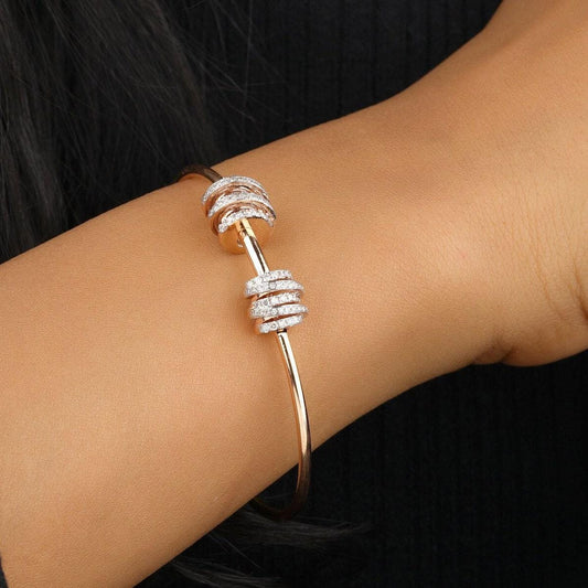 Spiral Cluster Natural Diamond Bracelet