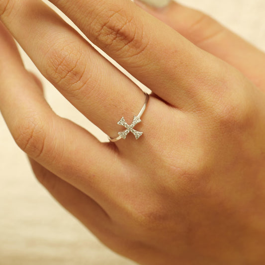 Cross Diamond Ring