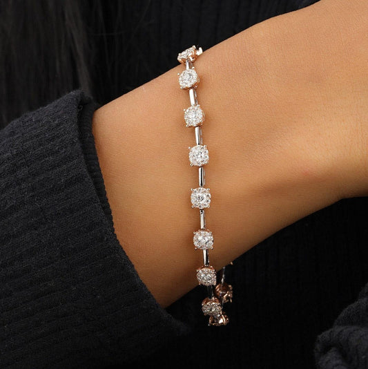 Solitaire Natural Diamonds Stackable Tennis Bracelet