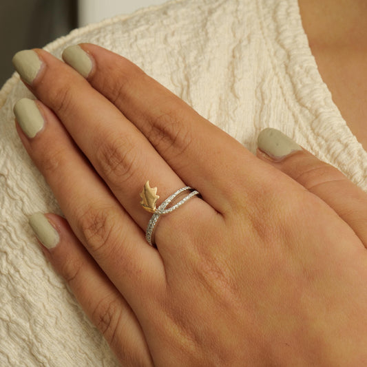 Feather Diamond Ring